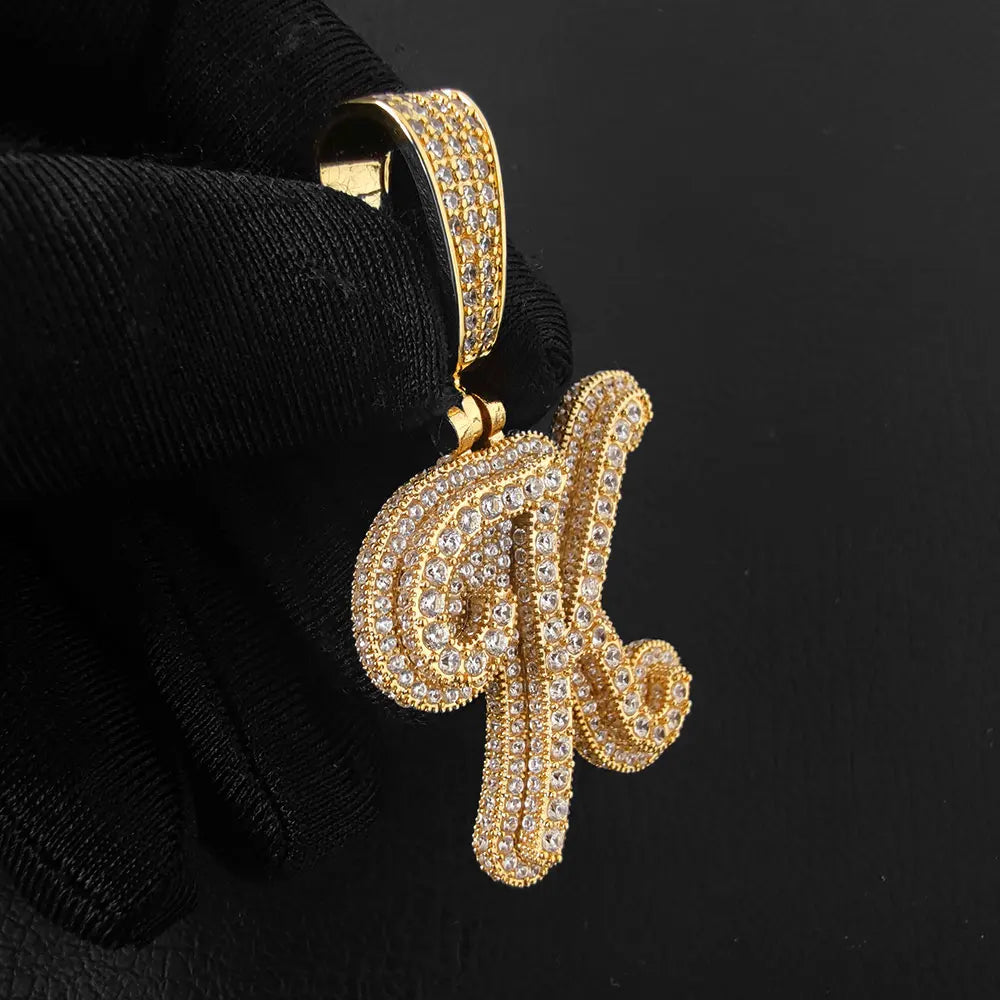 Iced Out Letter Pendant Name Statement