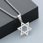 Star of David Pendant Necklace — Stainless Steel