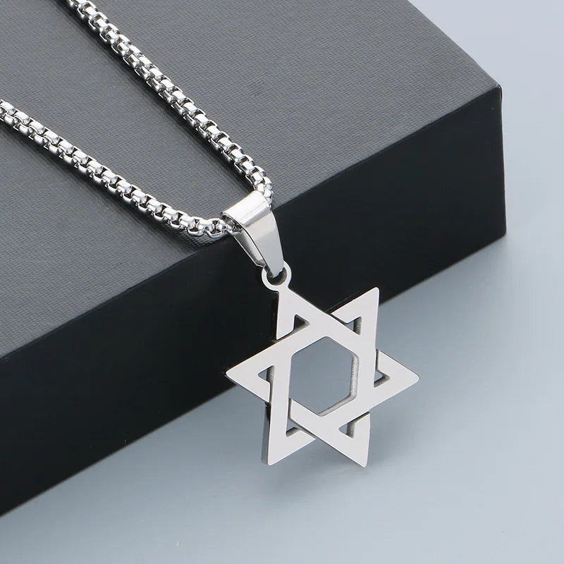 Star of David Pendant Necklace — Stainless Steel