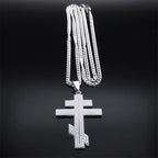 Hip Hop Stainless Steel Orthodox Cross Necklace Faith Christ Amulet Pendant Necklaces Classic Religious Jewelry Gifts