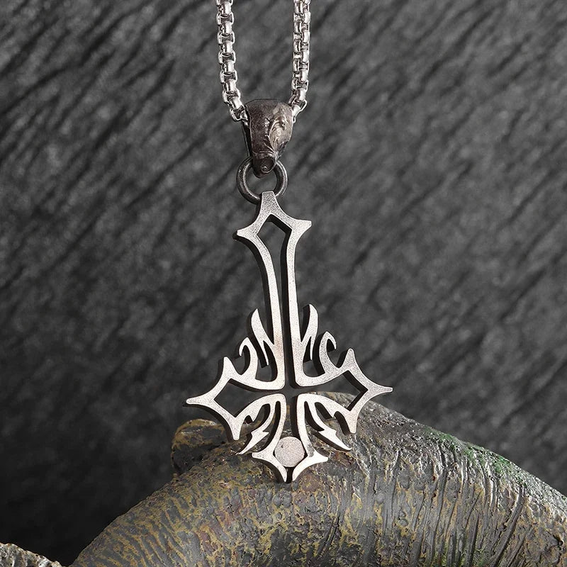 Sun Hugging Moon Round Pendant — Stainless Steel