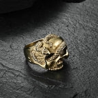 Gothic 316L Stainless Steel Skull Snake Ring For Men Punk Hip Hop Steel/Gold Color Skull Rings Fashion Jewelry Gift Wholesale