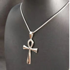 Trendy Mythology Key Of Life Pendant Silver Color Stainless Steel Egyptian Ankh Collar Chains Necklace for Men Women Jewelry