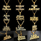 Multiple Styles Personalized Custom 2 Names Necklace Stainless Steel For Men Women Big Size Pendant Christmas Jewelry Gifts