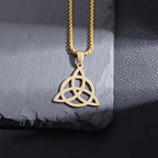 Celtic Witch Knot Pendant Necklace — Steel