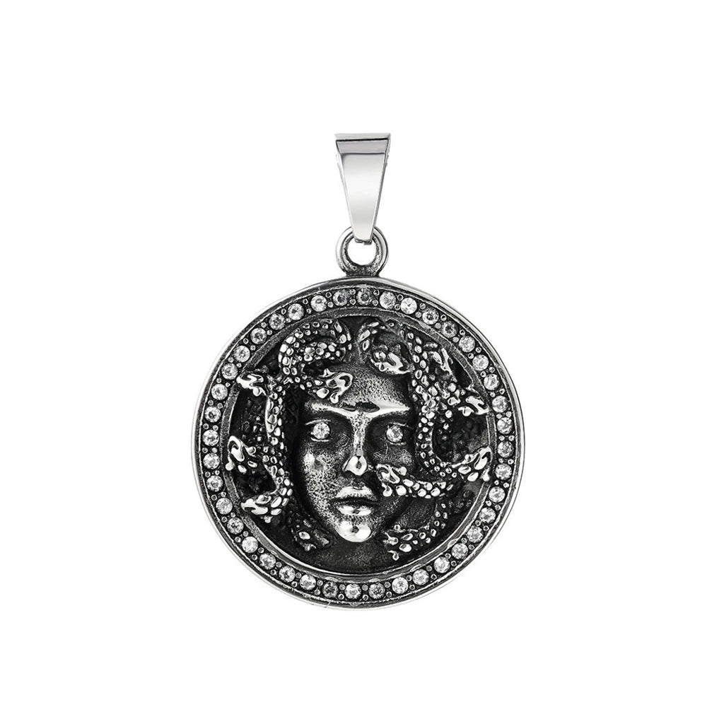 Classic Medusa Snake Pendant — Stainless Steel