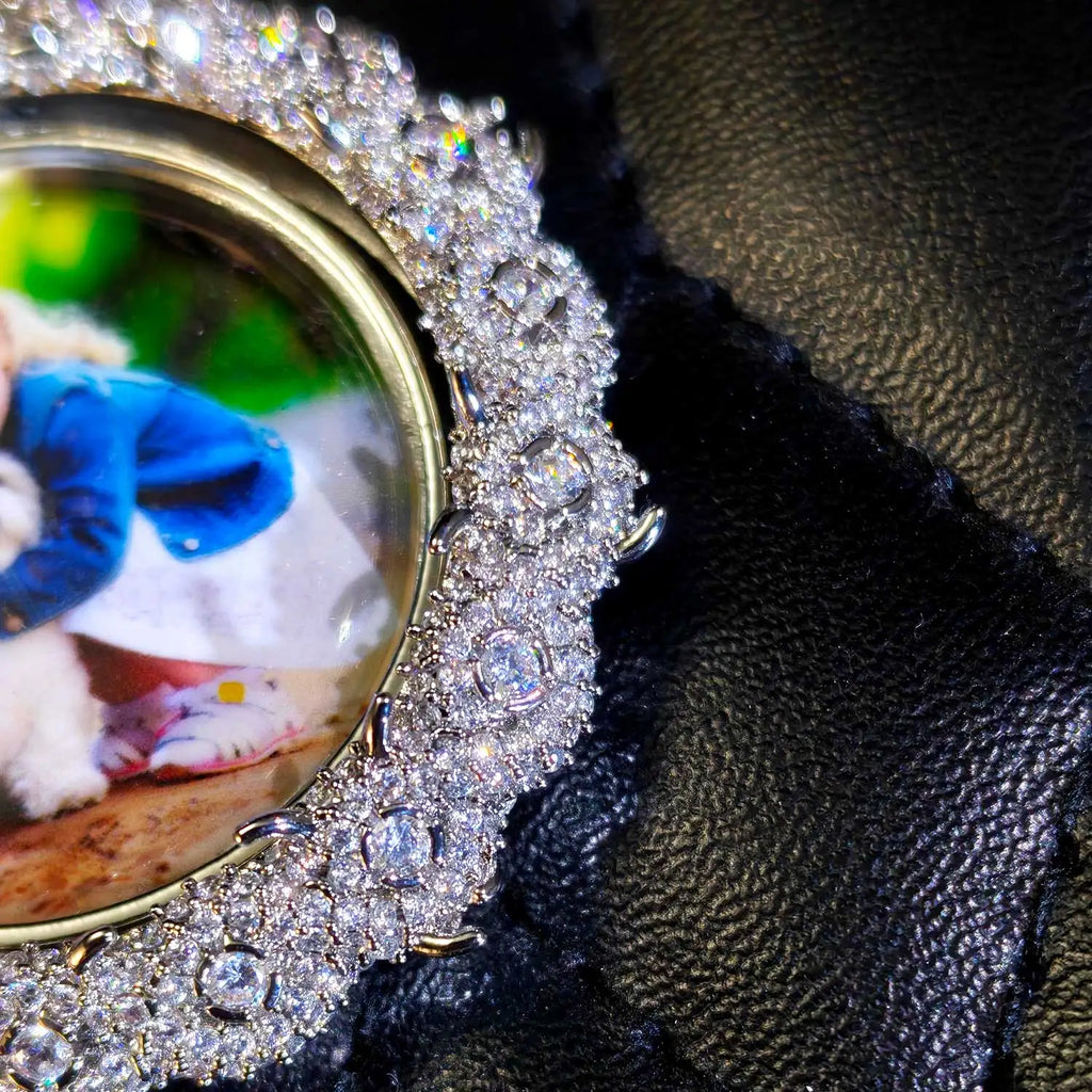 Statement Photo Pendant Necklace Rotating