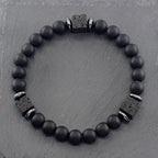 Retro Black Block Volcanic Bracelets Men Women Frosted Onyx Lava Beads Jewelry Yoga Meditation Birthday Gift Wholesales