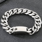 Men's Hip Hop Stainless Steel Cuban Link Bracelets Classic 16MM Width Vacuum Plated Chunky Chain Bracelet for Man Never