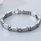 Heavy Tungsten Steel Man Bracelets for Men Woman Gold Color High Polished 7MM Width Link Chain Hand Bracelet Men