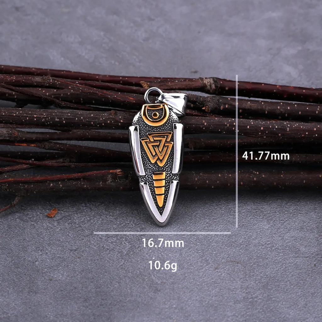 Gungnir Spear Valknut Norse Pendant Necklace — Stainless Steel