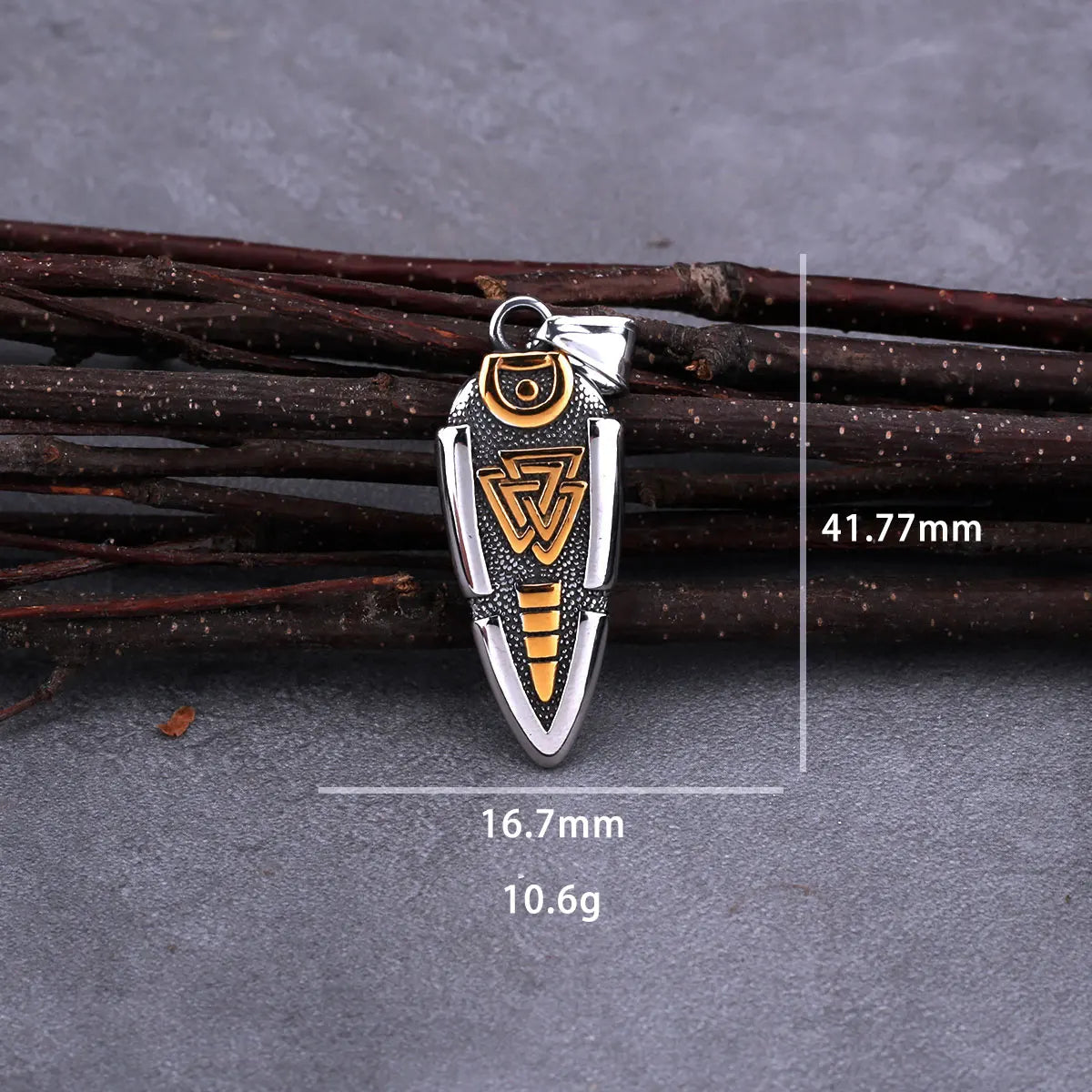 Gungnir Spear Valknut Norse Pendant Necklace — Stainless Steel