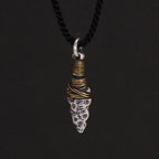 925 Sterling Silver Viking Spearhead Pendant For Men and Women Handcrafted Wrapped Brass Wire Charm Accessories Making Jewelry