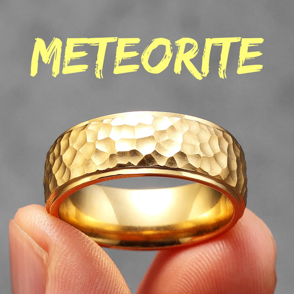 Meteorite Fidget Spinner Ring — Stainless Steel