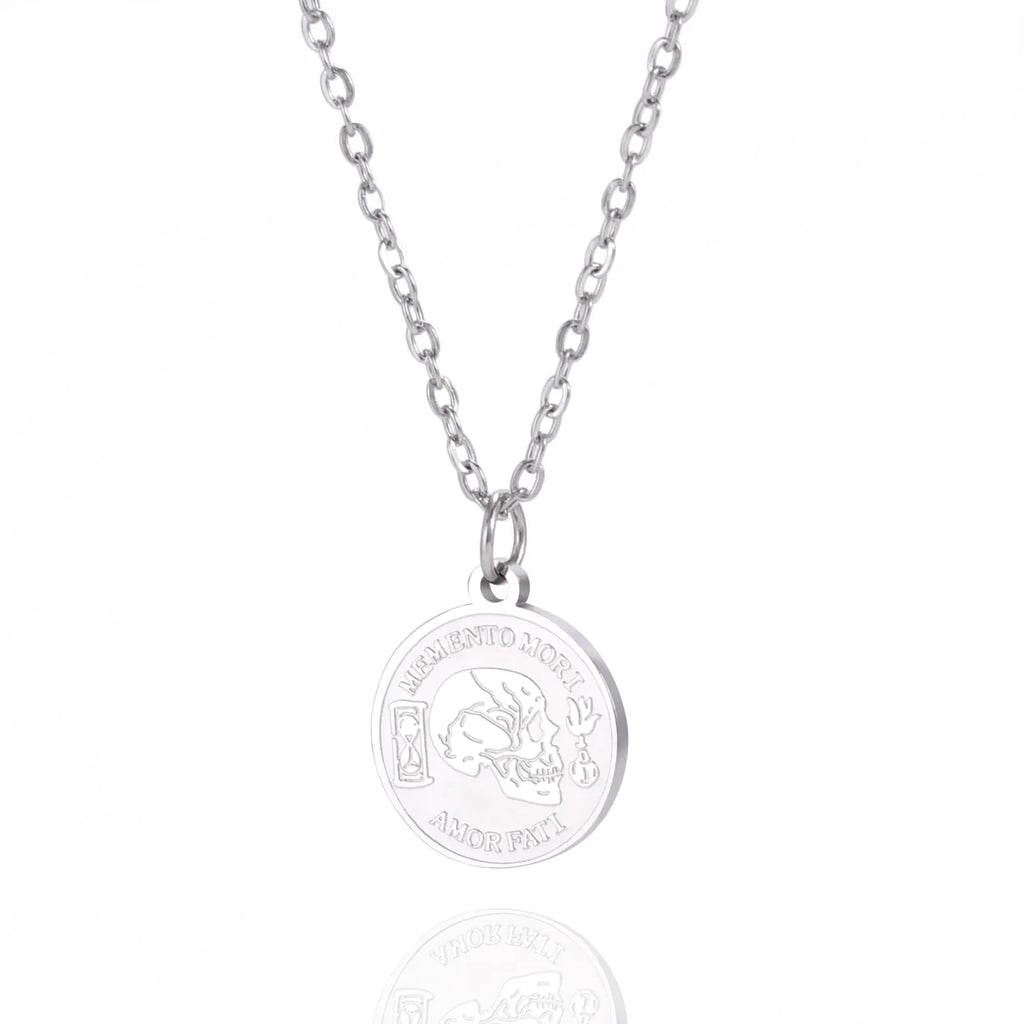 Memento Mori Amor Fati Skeleton Necklace — Stainless Steel