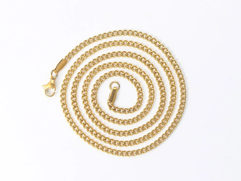 Stainless Steel Cuban Chain Necklace 3MM