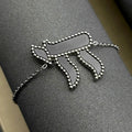 Jewish Hebrew Chai Symbol Bracelet for Women Men Stainless Steel Gold Color Black Enamel Israel Amulet Hand Chain Jewelry Gift