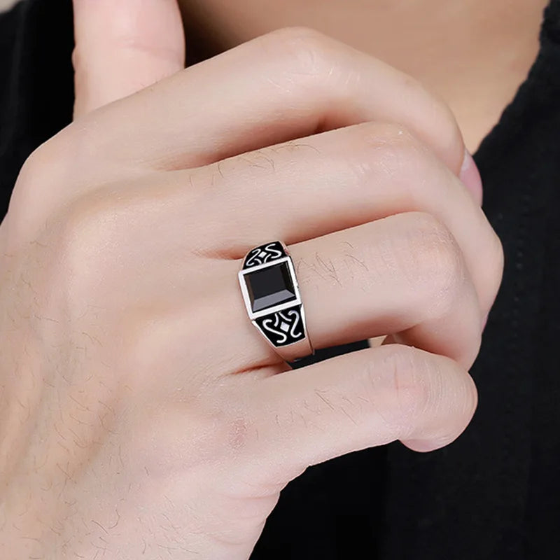 New 925 Silver Vintage Men Ring Classics for Man Women Sterling-Silver Wedding Simple Jewelry Engagement Gift Fashion