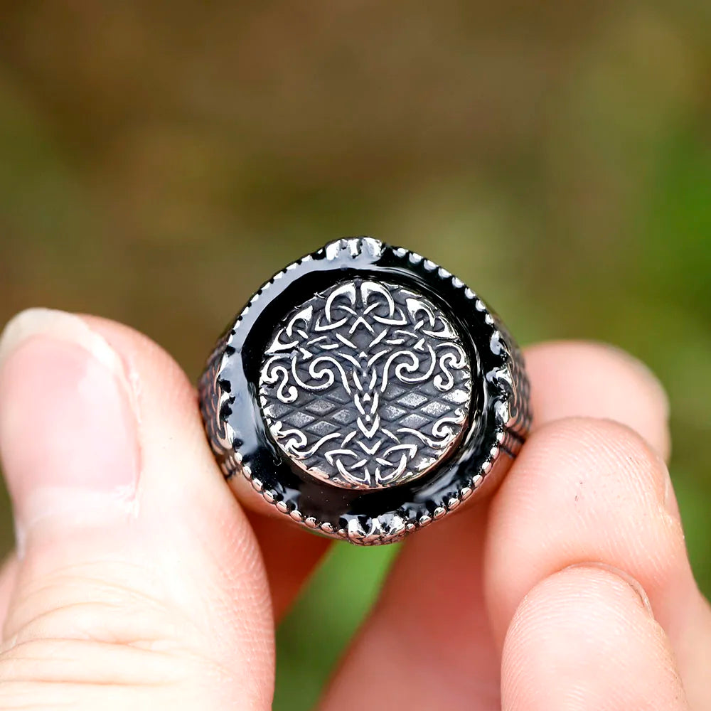 Viking Yggdrasil Tree of Life Ring — Nordic Mythology, Titanium