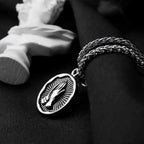 Stainless Steel Serenity Prayer Cross Pendant Religious Necklace Praying Hands Coin Medal For Him