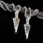 Men Viking Stainless Steel Necklace Double-sided Gold Color Norse Spear Pendant Thor Hammer Vegvisir Amulet