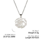 Openwork Eagle Head Pendant Necklace — Stainless Steel