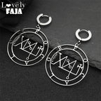 Baphomet Steel Earrings Sigeal Sigil Lucifer Satan