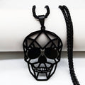 Goth Cool Skull Neck Pendant Stainless Steel Chain Necklace Hip Hop Rock Necklaces Jewelry acero inoxidable joyeria