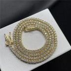 Hiphop S925 Silver 2mm Moissanite Tennis Chain Necklace for Women Men Miami Iced Out Bling Moissanite Diamond Link Necklaces Gra