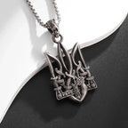 Retro Neptune Poseidon Trident Necklace Ukraine National Emblem Pendant Men\\\\\\'s Fashion Cool Trendy Jewelry Accessories
