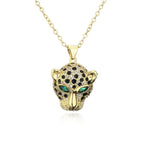 European Leopard Head Clavicle Necklace — Stainless Steel