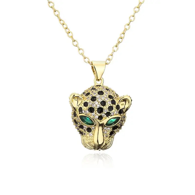European Leopard Head Clavicle Necklace — Stainless Steel