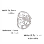 Moon Phase Pentagram Adjustable Ring — Stainless Steel