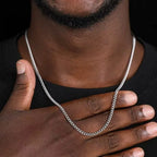 2mm Men's Cuban Chain Necklace Simple 925 Sterling Silver Necklace Fashion Titanium Steel Jewelry Trend Party