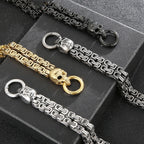 Gothic Skull Bracelet For Man 316L Stainless Steel Skeleton Charm Double Link Chain Men's Bracelets Male Cool On Hand