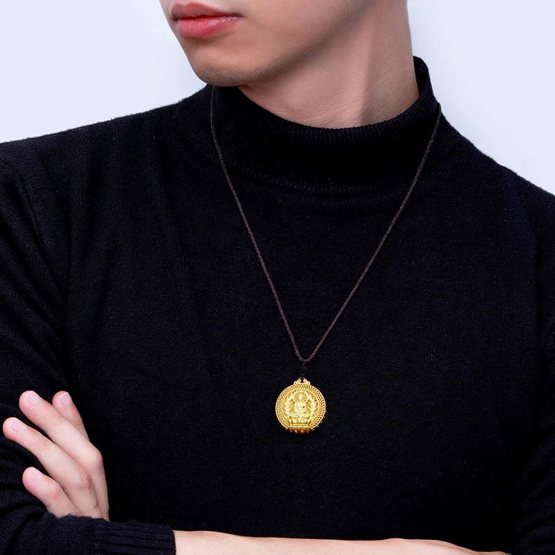 Blessing Buddha Necklace For Men Jewelry Ethnic Stlye Relief Tathagata Pendant Women Choker Accessories