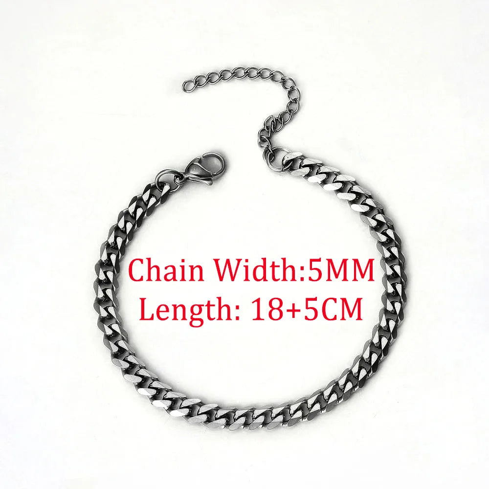 Rope Chain Bracelet 3-4mm — Stainless Steel