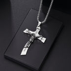 Christian Jesus Cross Necklace For Women Men Stainless Steel Chains Choker Religion Pendants Jewelry Prayer Baptism Gift