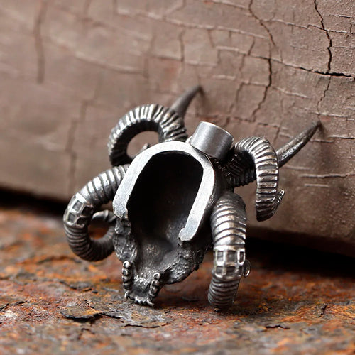 Vintage Skull Stainless Steel Pendant Necklace