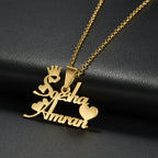 Multiple Styles Personalized Custom 2 Names Necklace Stainless Steel For Men Women Big Size Pendant Christmas Jewelry Gifts