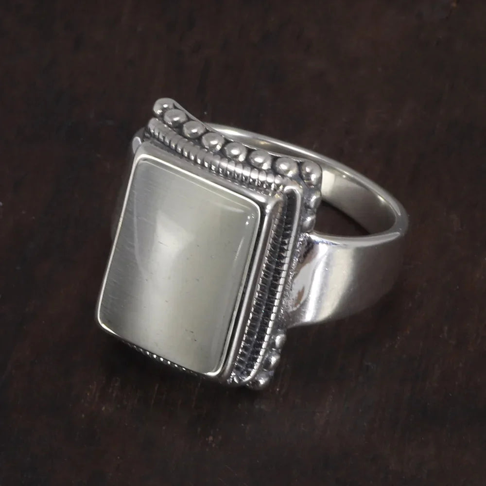 Solid 925 Sterling Silver Lucifer Rings with Black Onyx Natural Stone Handmade Statement Ring TV Show Jewelry