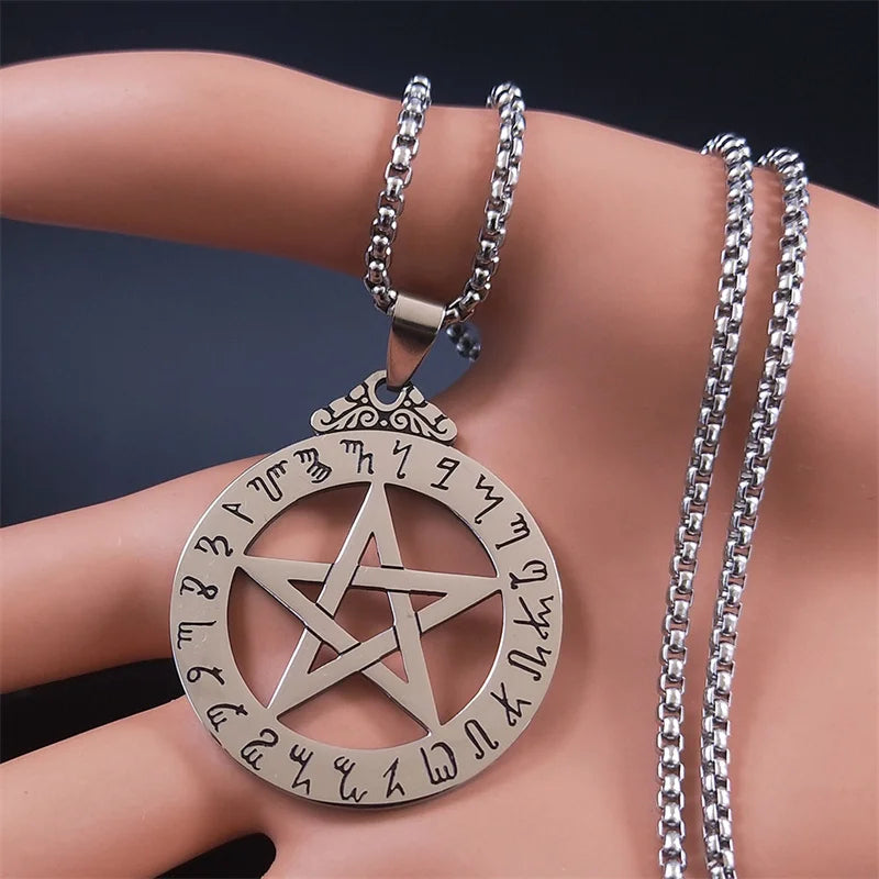 Star Odin Steel Pendant Norse Viking Wicca Pentacle