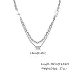 Double Cuban Chain Choker — Stainless Steel