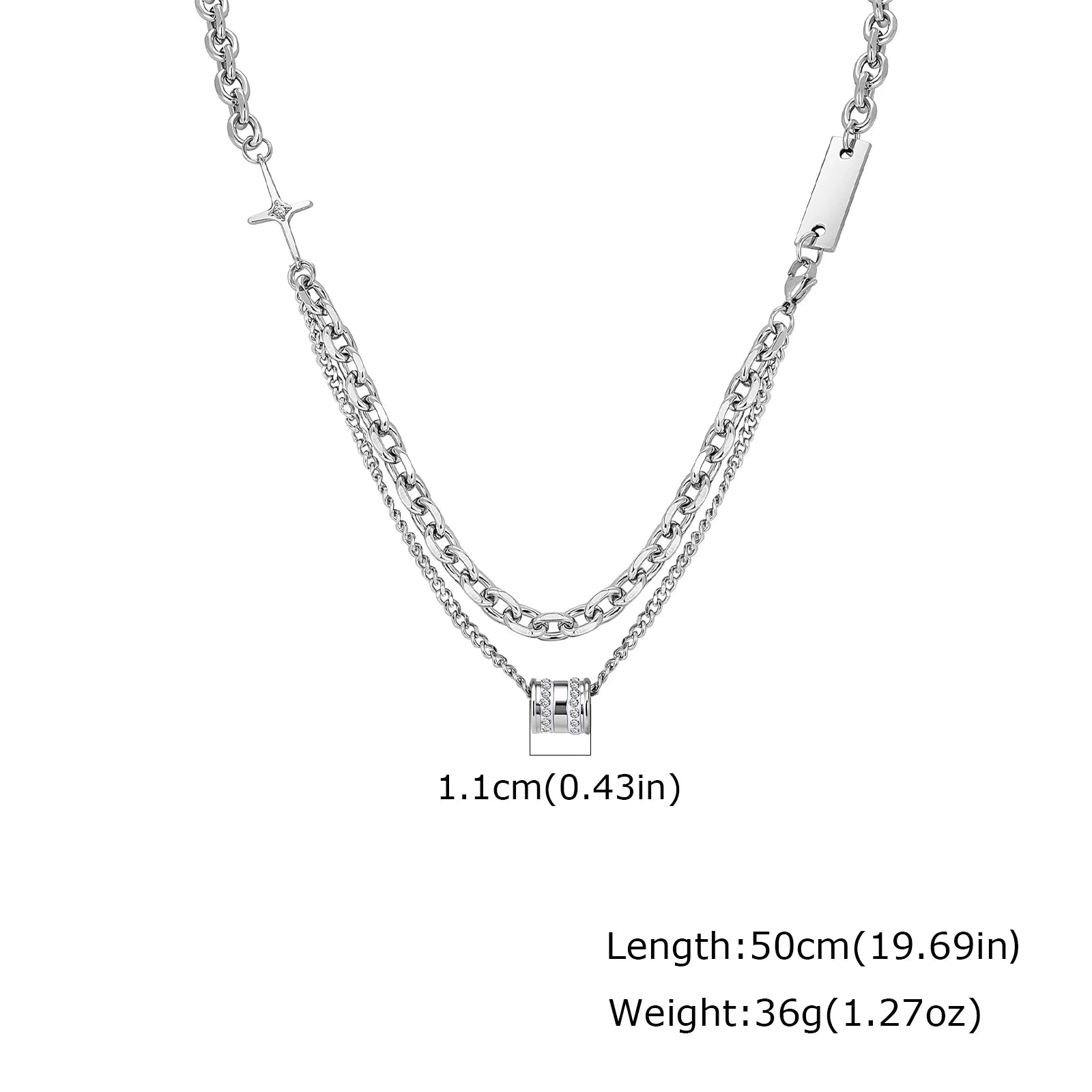 Double Cuban Chain Choker — Stainless Steel