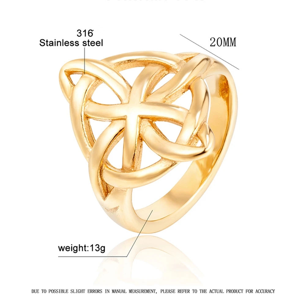 Hollow Celtic Trinity Knot Ring — Stainless Steel