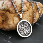 Men Stainless Steel Catholic Patron Saint Pendant Michael St. Michael The Archangel Pendant Necklace Jewelry Gifts Dropshipping