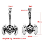 Stainless Steel Viking Norse Pendant for Necklace DIY Accessories Jewelry Making Findings Men Charm Supplies Punk Axe