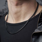 Silver Cuban Chain Necklace Stainless Steel 3/5MM