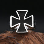 Iron Cross Ring — Stainless Steel