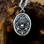 Death Shield Skull Pendant Necklace — Stainless